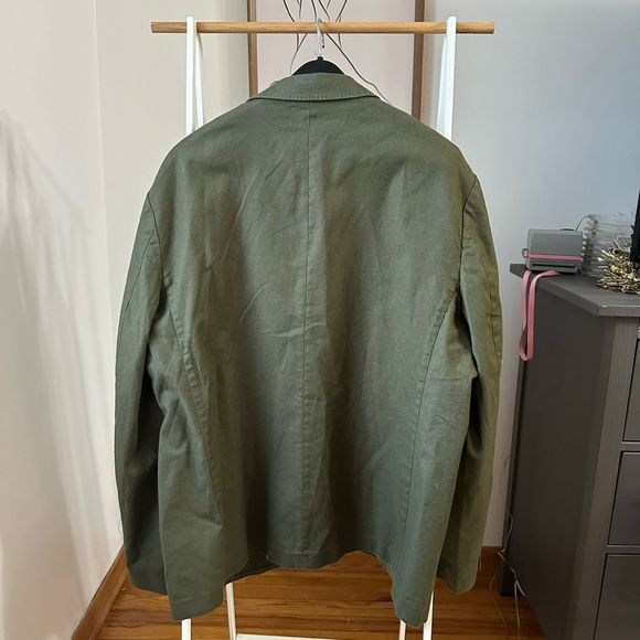 J Crew nwt Green Classic-fit suit jacket in stretch hemp-organic cotton blend XL - Picture 3 of 8